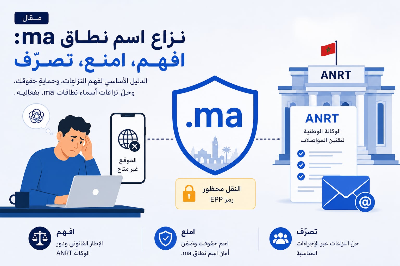 نزاع أو مشكلة مع مزود اسم نطاق .ma في المغرب؟
